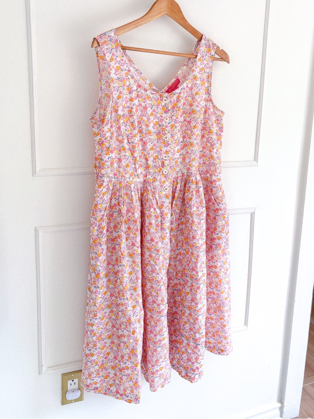 April Spirit Pink Floral Midi Dress